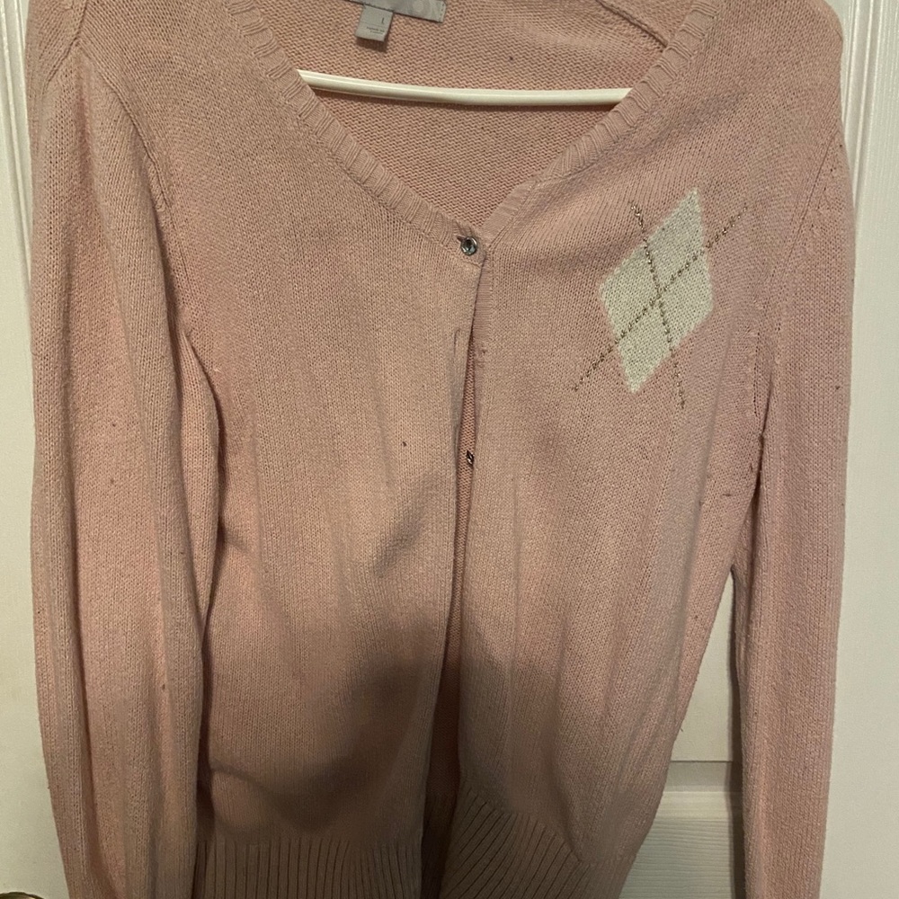 Womens pink cardigan sweater